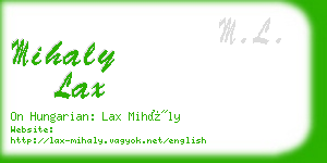 mihaly lax business card